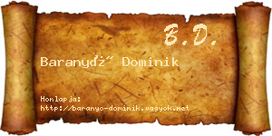 Baranyó Dominik névjegykártya